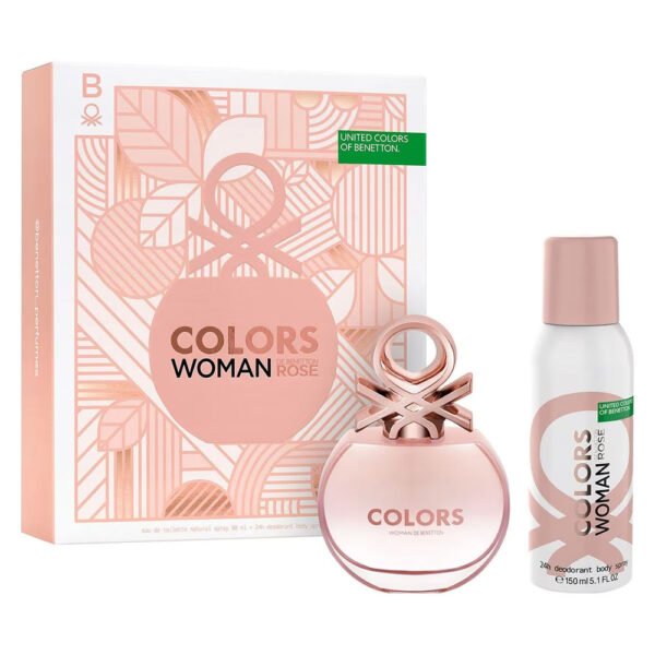 Benetton Colors De Benetton Woman Rose (W) Set Edt 80ml + 24h Deodorant 150ml